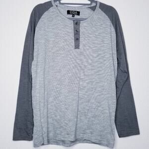 COA City of Angels Long Sleeve Mens Henley Tee, XL